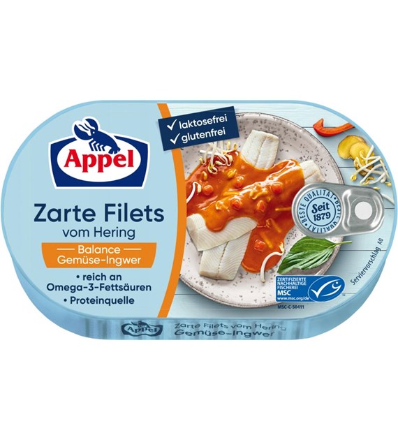 APPEL Filety śledziowe w słodko-kwaśnym sosie warzywnym z imbirem 200g