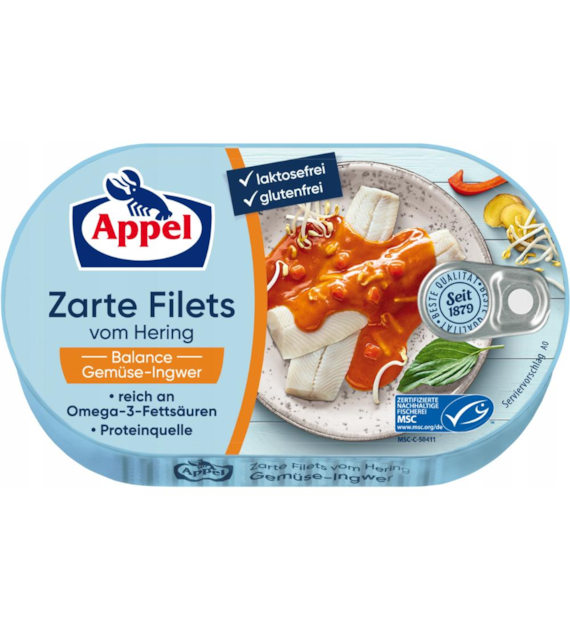 APPEL Filety śledziowe w słodko-kwaśnym sosie warzywnym z imbirem 200g