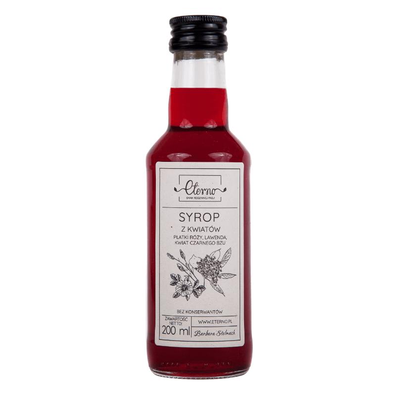 ETERNO Syrop z kwiatów - płatki róży, lawenda i kwiat czarnego bzu 200ml