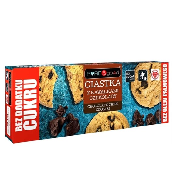 PURE&GOOD Ciastka z kawałkami czekolady b/c 135g