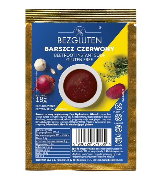 BEZGLUTEN Barszcz czerwony bezglutenowy 18g
