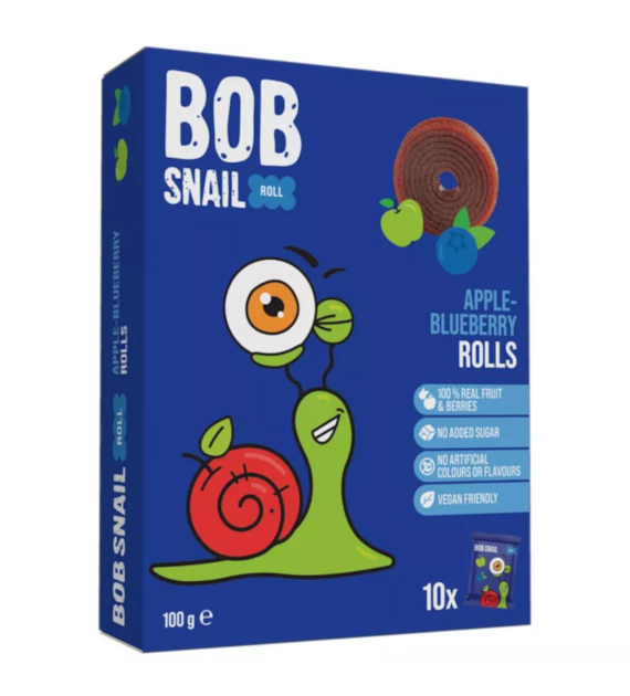 BOB SNAIL Rolls Jabłko Borówka 100g