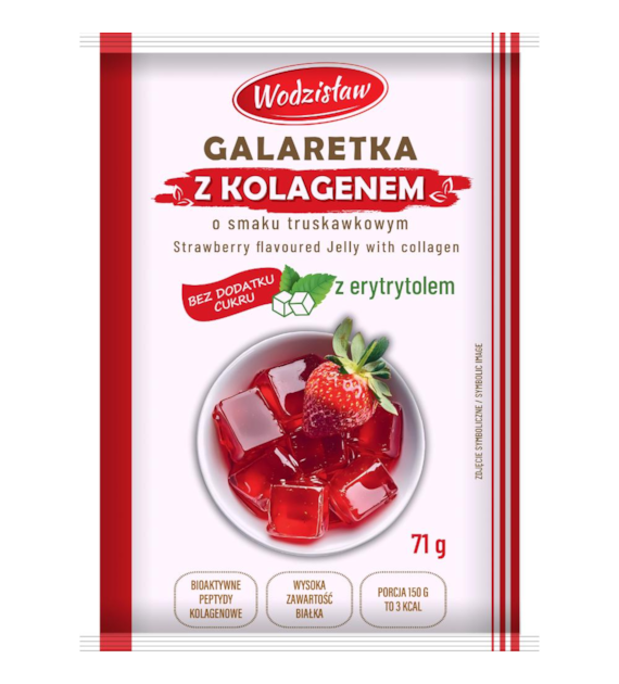 WODZISŁAW Galaretka z kolagenem b/c  smak truskawka 71g