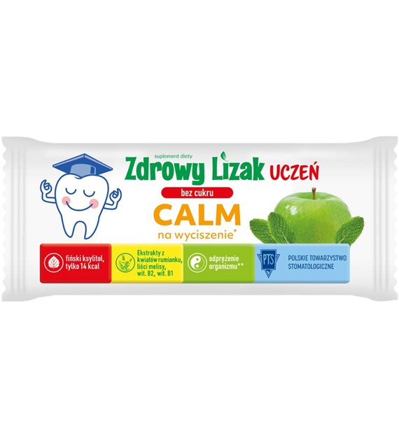 MNIAM-MNIAM Zdrowy Lizak Uczeń Calm na wyciszenie o smaku Jabłko - mięta b/c 6g