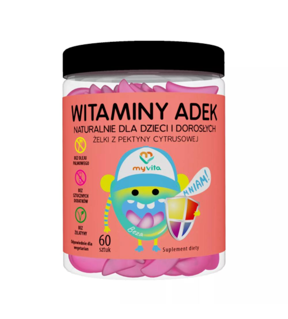 MYVITA Żelki naturalne witamina ADEK (dzieci & dorośli) 60 sztuk