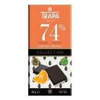 TRAPA Czekolada ciemna 74% kakao z pomarańczą 90g