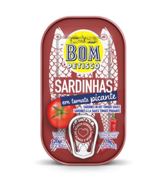 BOM PETISCO Sardynki w pikantnym sosie pomidorowym 120g