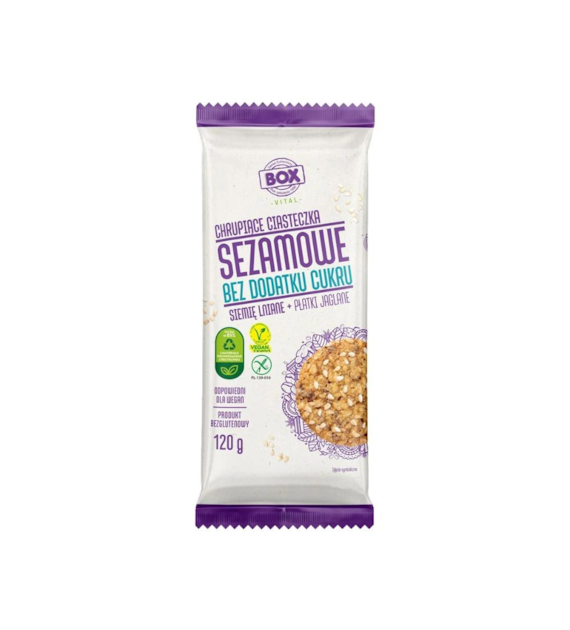 ZPC BOX Ciastka Sezamowe siemie lniane, płatki jaglane b/c 120g