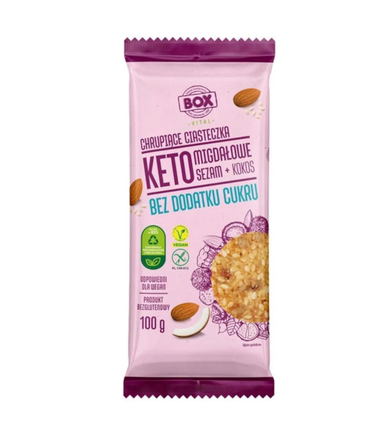ZPC BOX Chrupiące ciasteczka KETO migdałowe, sezam, kokos b/c 120g