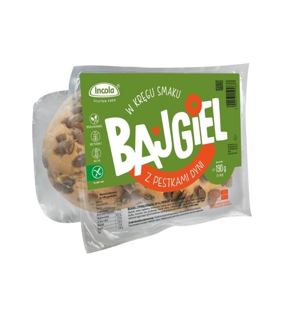 INCOLA Bezglutenowe bajgle z pestkami dyni b/g 180g