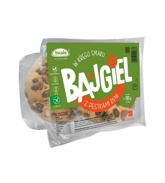 INCOLA Bezglutenowe bajgle z pestkami dyni b/g 180g