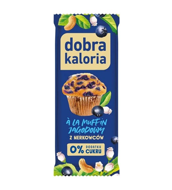 DOBRA KALORIA Baton z nerkowców a'la muffin jagodowy 35g