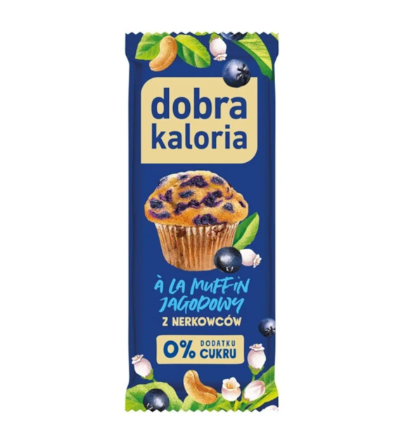 DOBRA KALORIA Baton z nerkowców a'la muffin jagodowy 35g