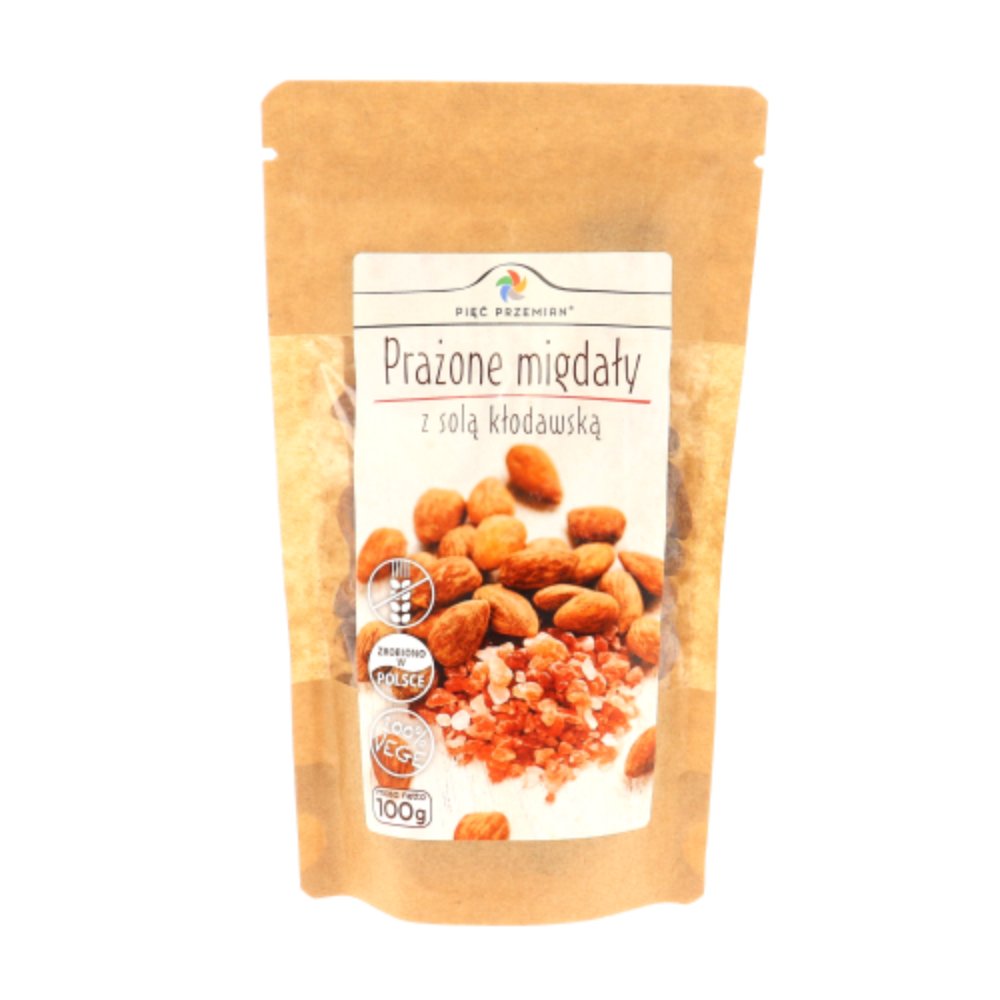 PIĘĆ PRZEMIAN Prażone migdały z solą kłodawską b/c 100g