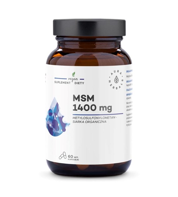 AURA MSM 1400 mg, siarka organiczna, kapsułki 60 szt