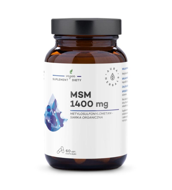 AURA MSM 1400 mg, siarka organiczna, kapsułki 60 szt