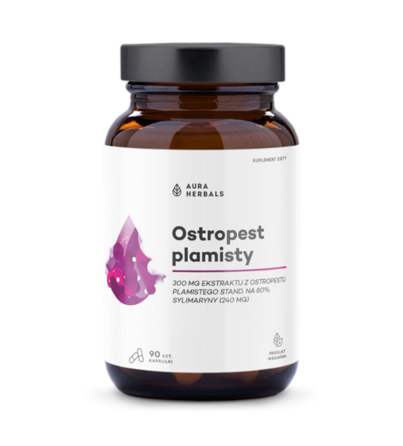 AURA Ostropest plamisty, 80% Sylimaryny, kapsułki 90 szt