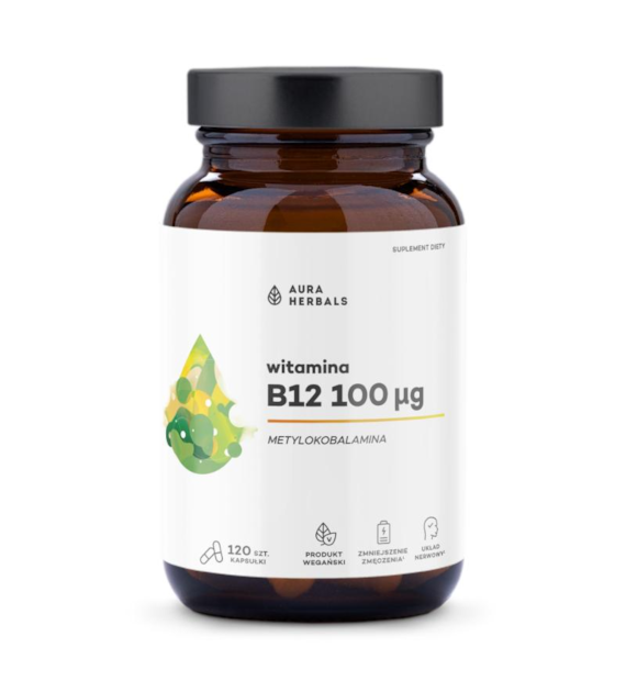 AURA Witamina B12 100 µg, metylokobalamina, kapsułki 120 szt