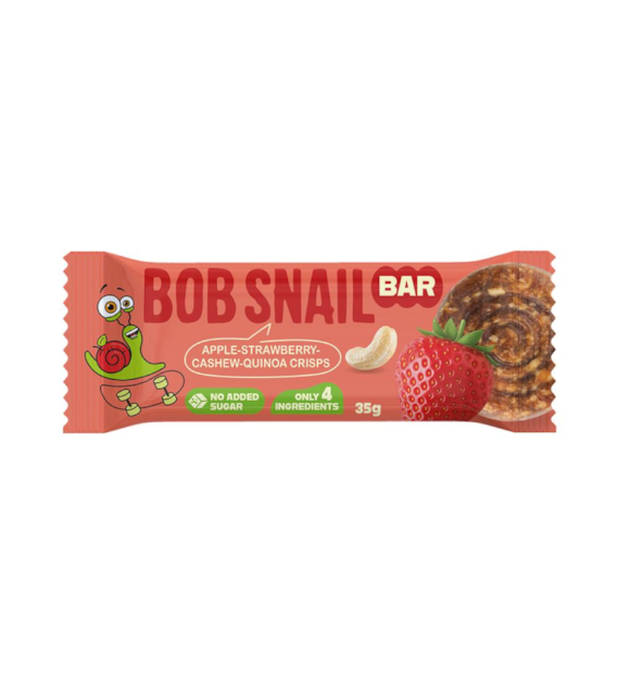 BOB SNAIL Baton Jabłko-Truskawka-Nerkowce-Chrupki z komosy ryżowej b/c 35 g