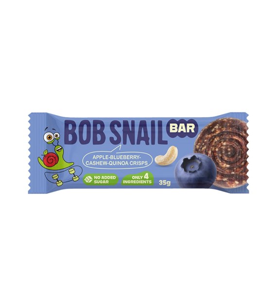 BOB SNAIL Baton Jabłko-Borówka-Nerkowce-Chrupki z komosy ryżowej b/c 35 g