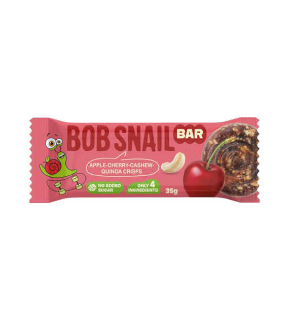BOB SNAIL Baton Jabłko-Wiśnia-Nerkowce-Chrupki z komosy ryżowej b/c 35 g