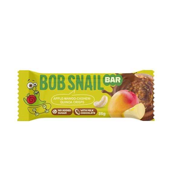 BOB SNAIL Baton Jabłko-Mango-Nerkowce-Chrupki z komosy ryżowej b/c 35 g