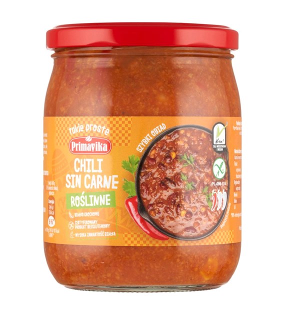 PRIMAVIKA Chili sin carne roślinne b/g 470g