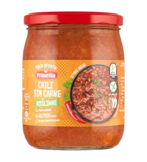 PRIMAVIKA Chili sin carne roślinne b/g 470g