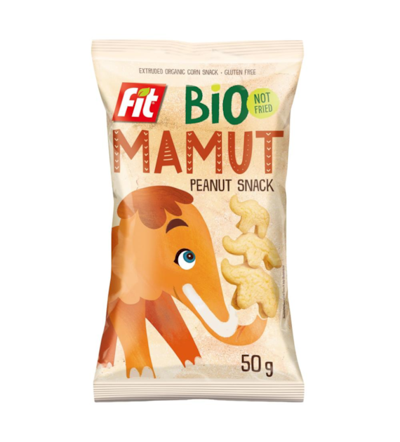 FIT Chrupki kukurydziane Mamut o smaku orzechowym b/g BIO 50 g