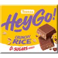 TORRAS Hey Go! Czekolada mleczna crunchy z chrupiącym ryżem b/c b/g 60g