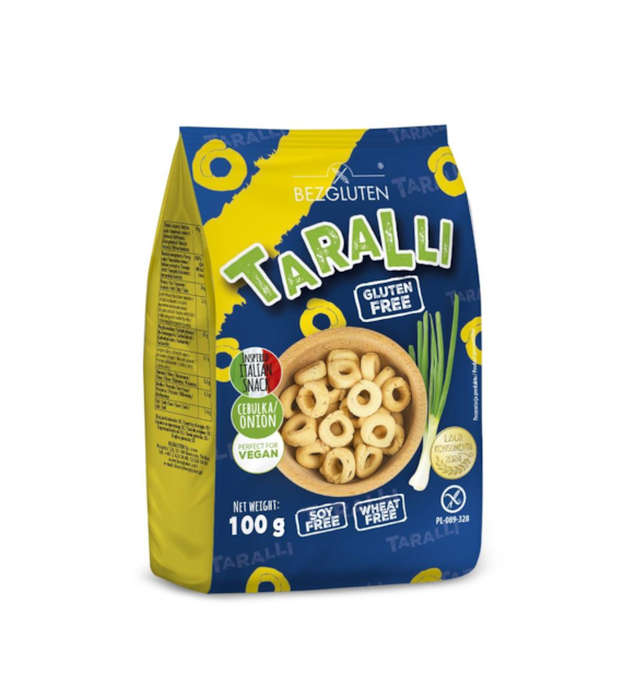BEZGLUTEN Taralli o smaku cebulki bezglutenowe 100g