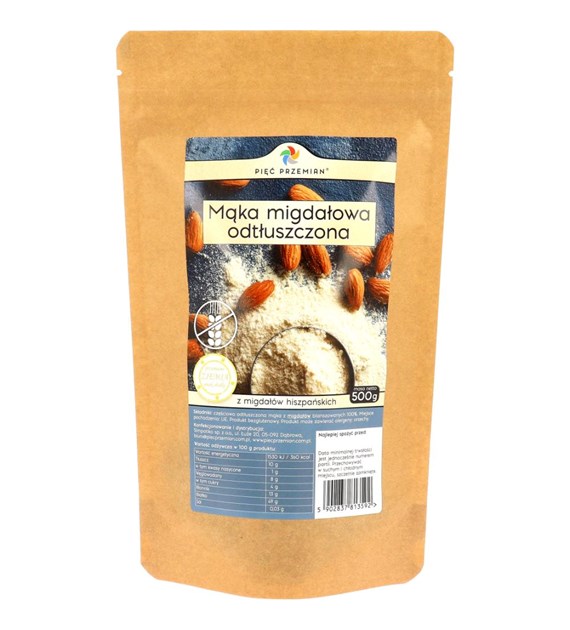 PIĘĆ PRZEMIAN Mąka migdałowa odtłuszczona b/g 500g