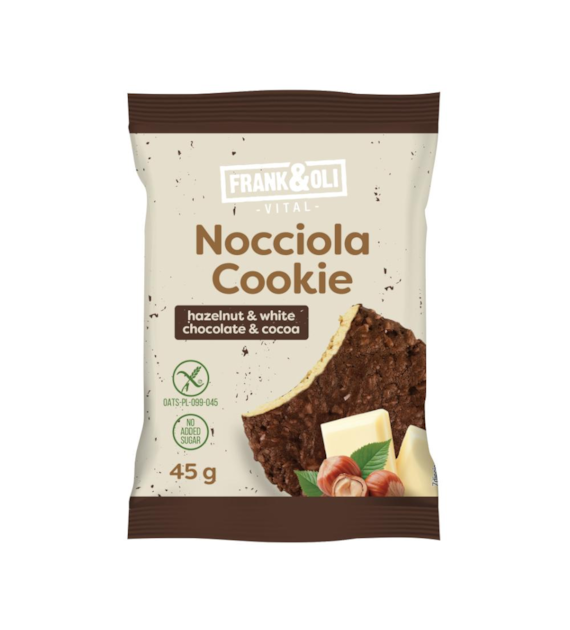 FRANK&OLI NOCCIOLA COOKIE hazelnut & white chocolate & cocoa 
b/c b/g 45g