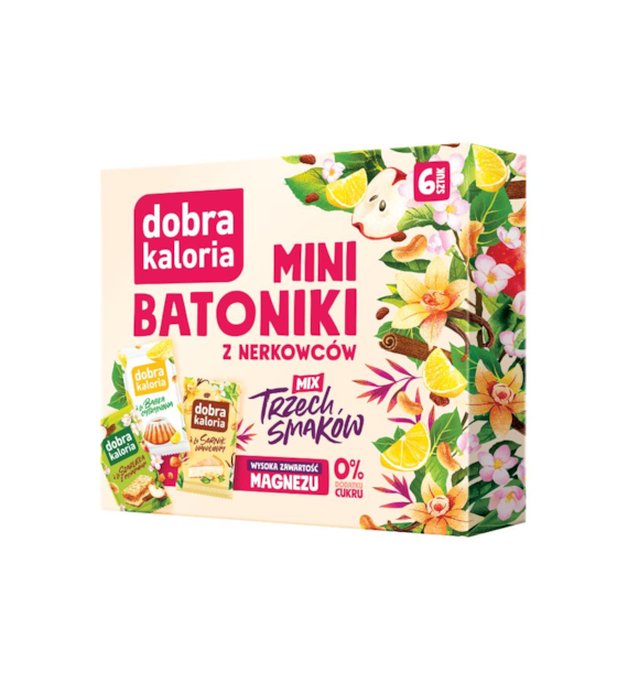 DOBRA KALORIA Mini batoniki 3 smaki (babka cytrynowa/sernik waniliowy/szarlotka) 102g