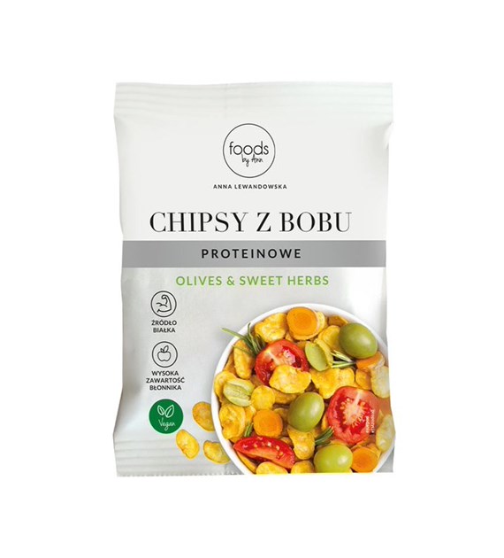 LEVANN Chipsy z bobu oliwa & zioła b/c 60g