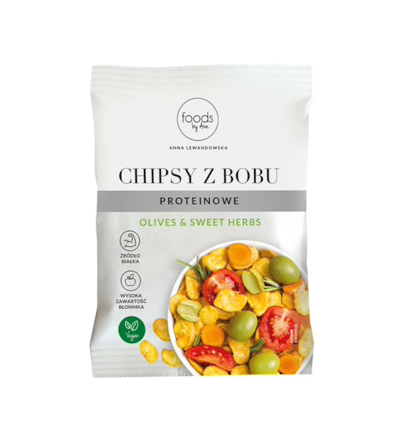 LEVANN Chipsy z bobu oliwa & zioła b/c 60g