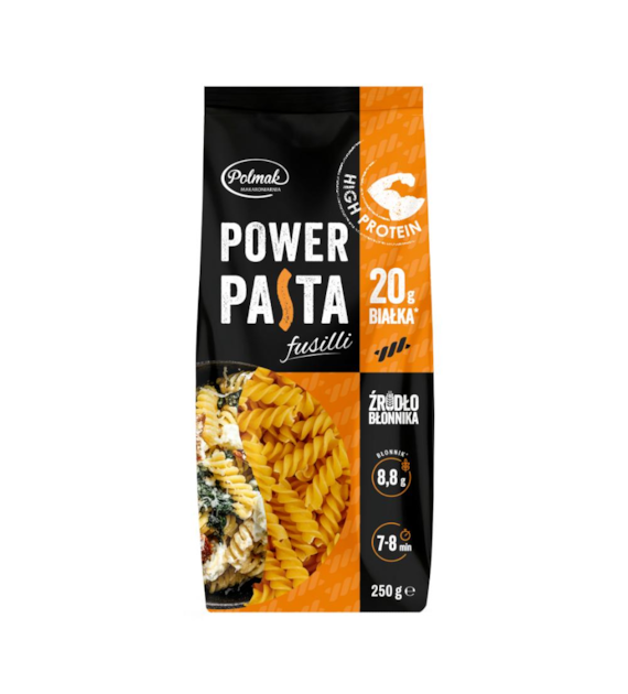 POLMAK Makaron proteinowy power pasta fusilli 250g