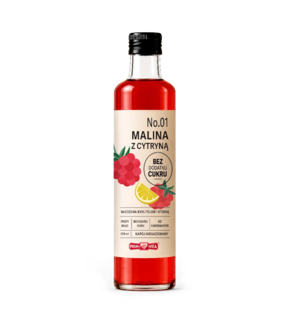 POLSKA RÓŻA Napój No. 1 Malina z cytryną bez dodatku cukru 250ml