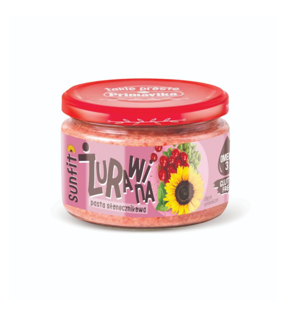 PRIMAVIKA Pasta słonecznikowa żurawina  b/g, b/c, vegan 180g