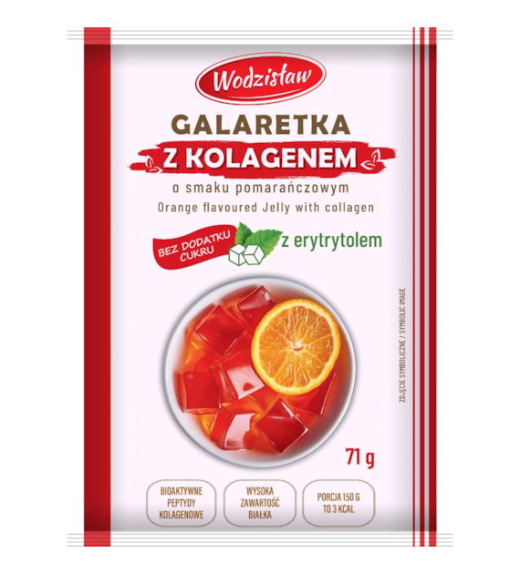 WODZISŁAW Galaretka z kolagenem b/c  smak pomarańcza 71g