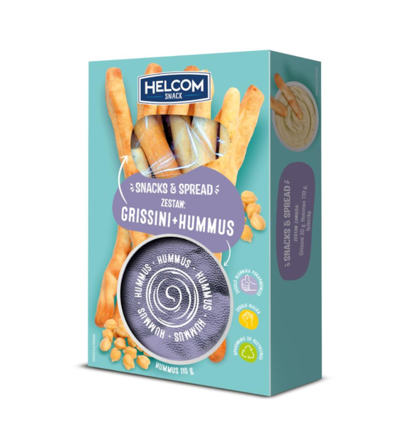 HELCOM SNACK Zestaw Snacks&Spread Grissini i Hummus 140 g