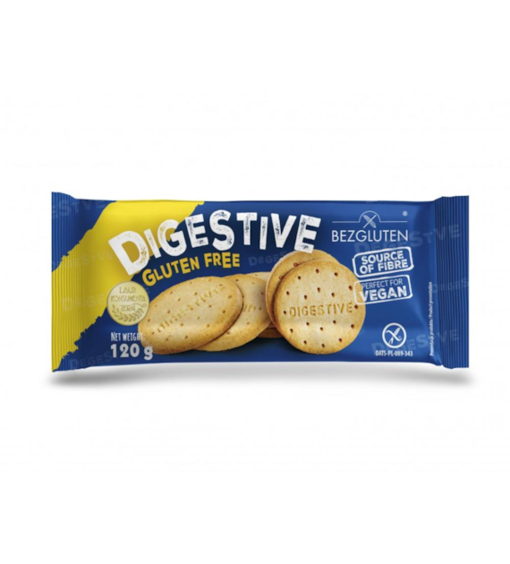 BEZGLUTEN Ciastka Digestive bezglutenowe, vegan 120g