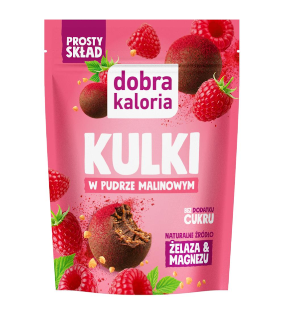 DOBRA KALORIA Kulki w pudrze malinowym b/c 65g