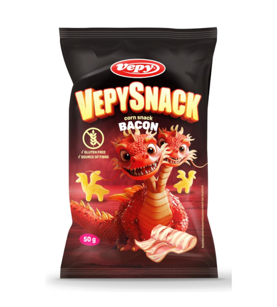 VEPY Chrupki kukurydziane ekstrudowane o smaku boczku b/g 50g